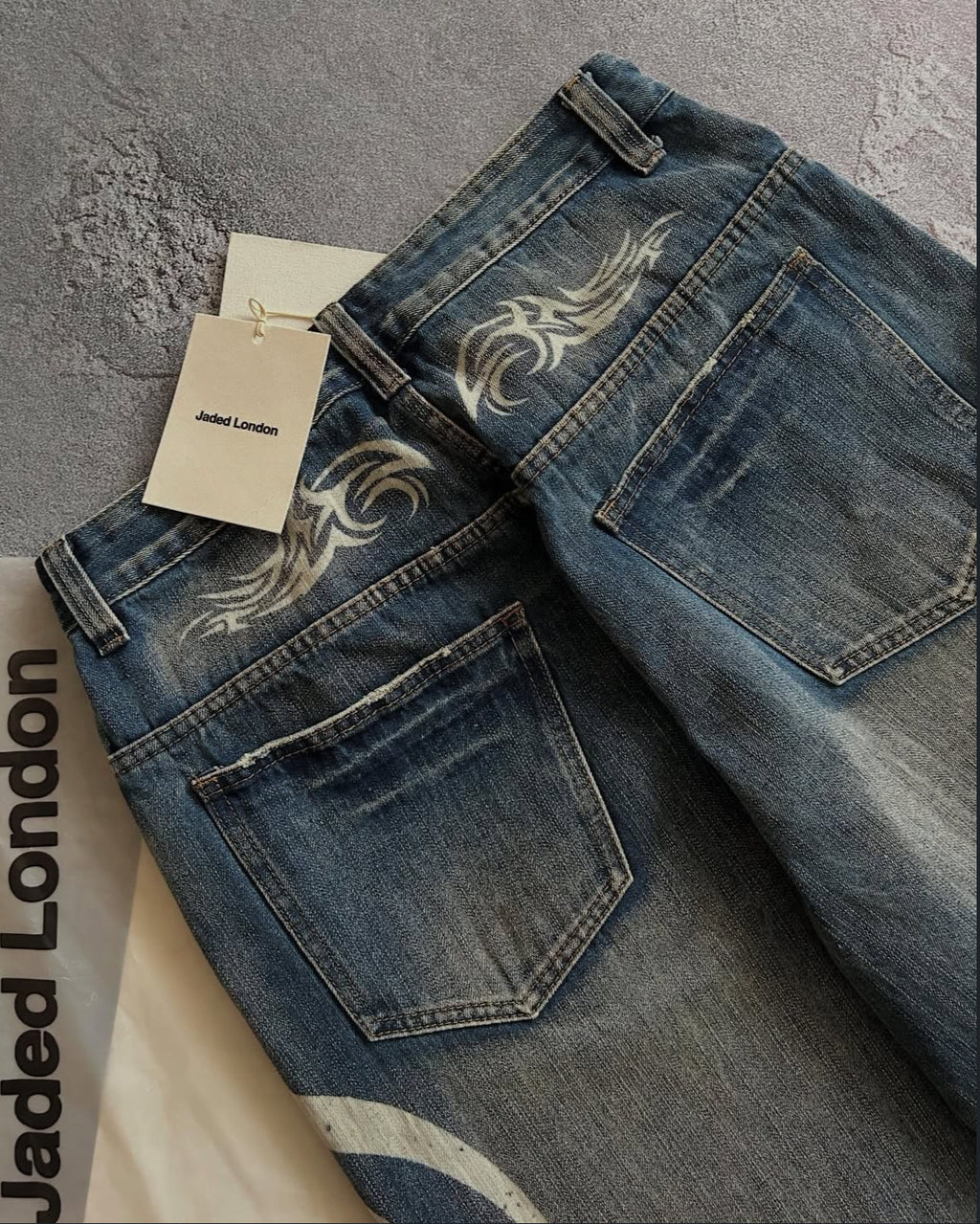 Jaded London Tribal Side-Print Wide-Leg Jeans｜ジェイデッドロンドン トライバル サイドプリント ワイドデニム