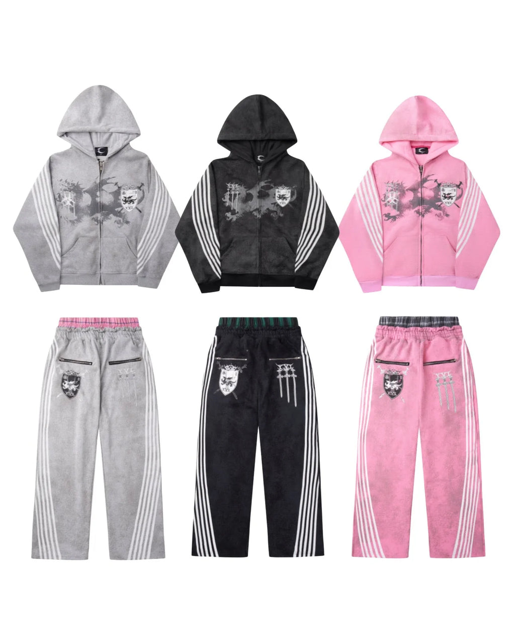 COZY WORLDWIDE ROYAL KNIGHT CLUB WAXED TRACKSUIT PINK