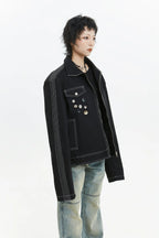 American badge design oversized jacket