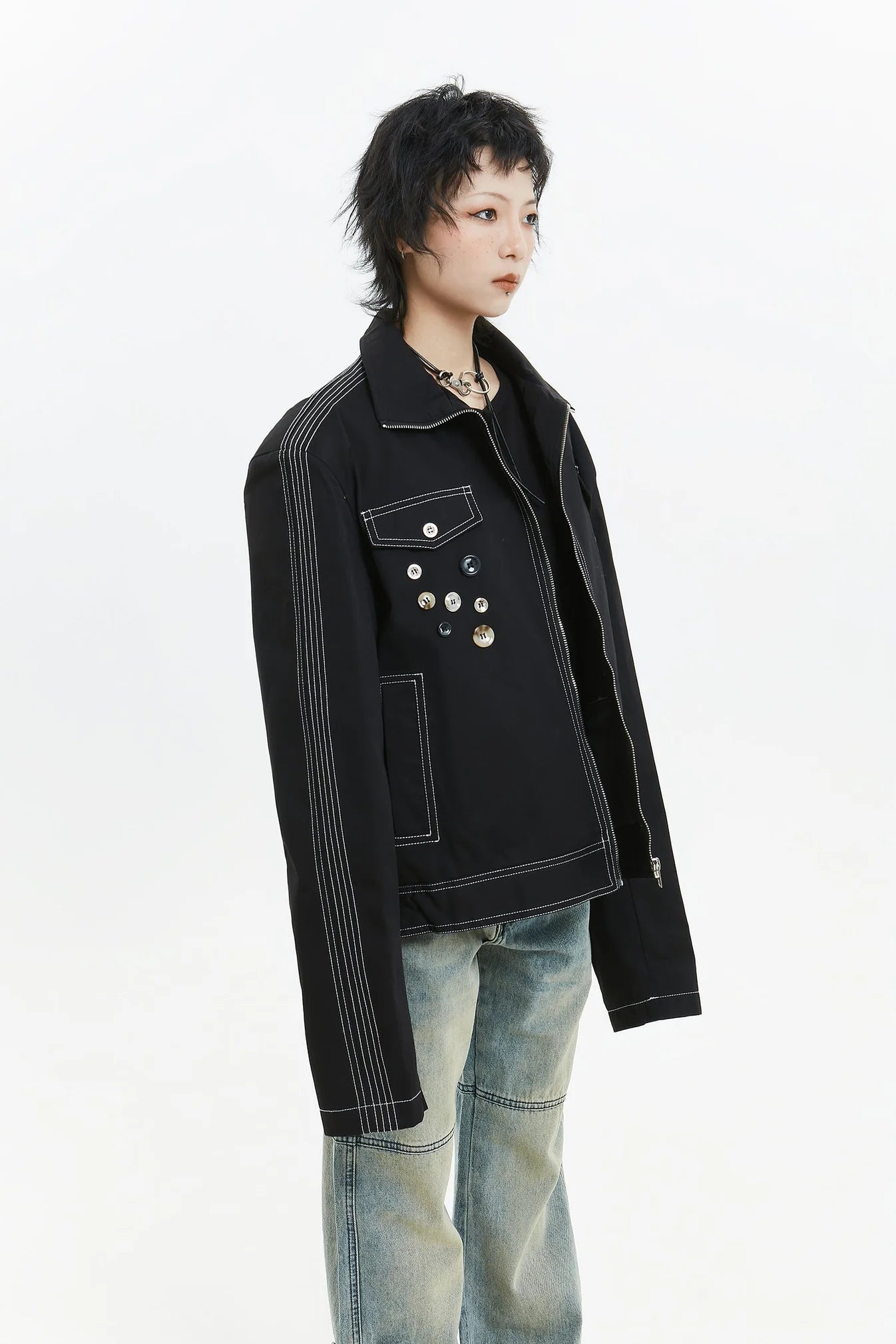 American badge design oversized jacket