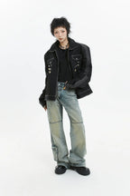 American badge design oversized jacket