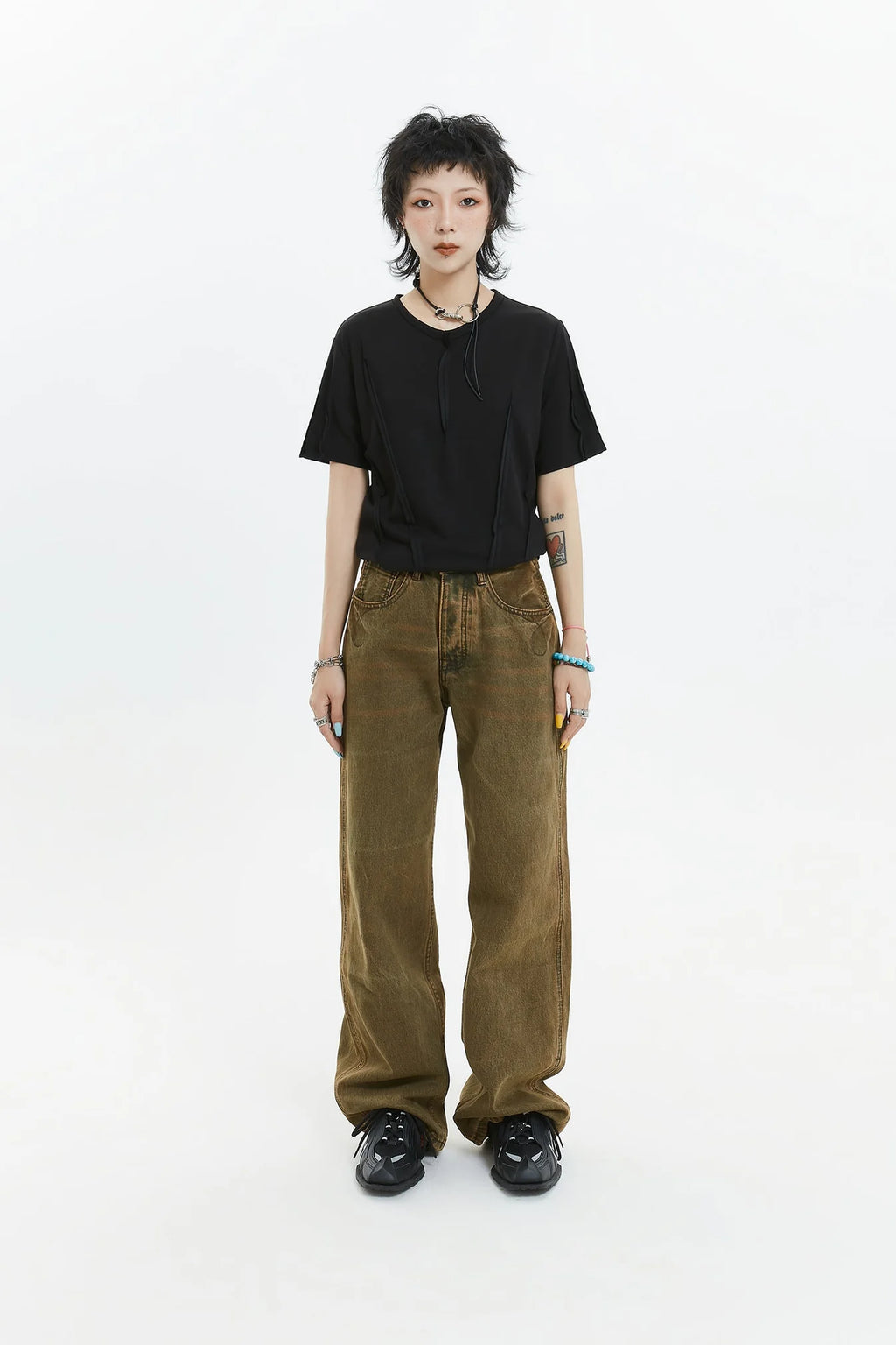 Retro Brown Straight Denim