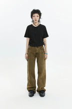 Retro Brown Straight Denim