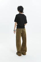 Retro Brown Straight Denim