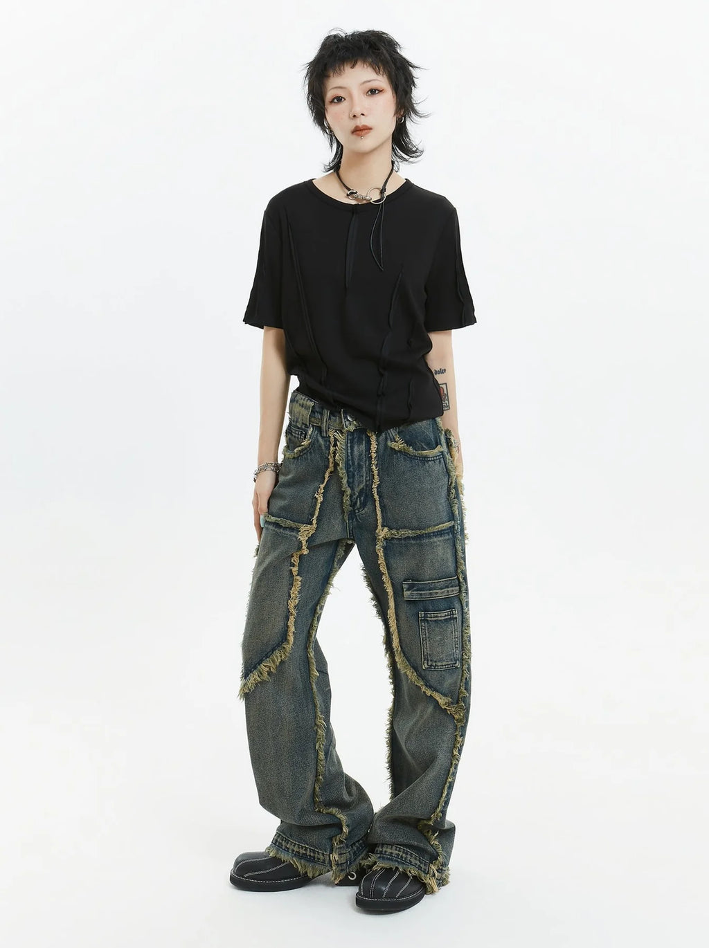 American Retro Fringe Straight Denim