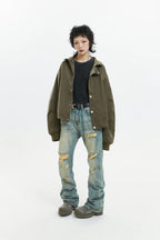 Retro Street Style Stand Collar Jacket