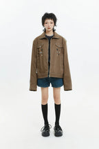 American badge design oversized jacket