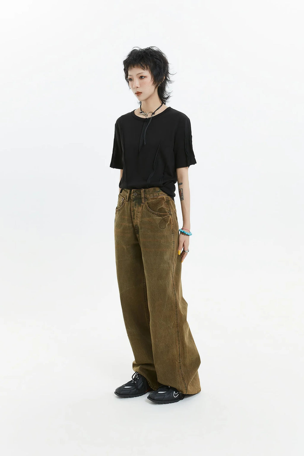 Retro Brown Straight Denim