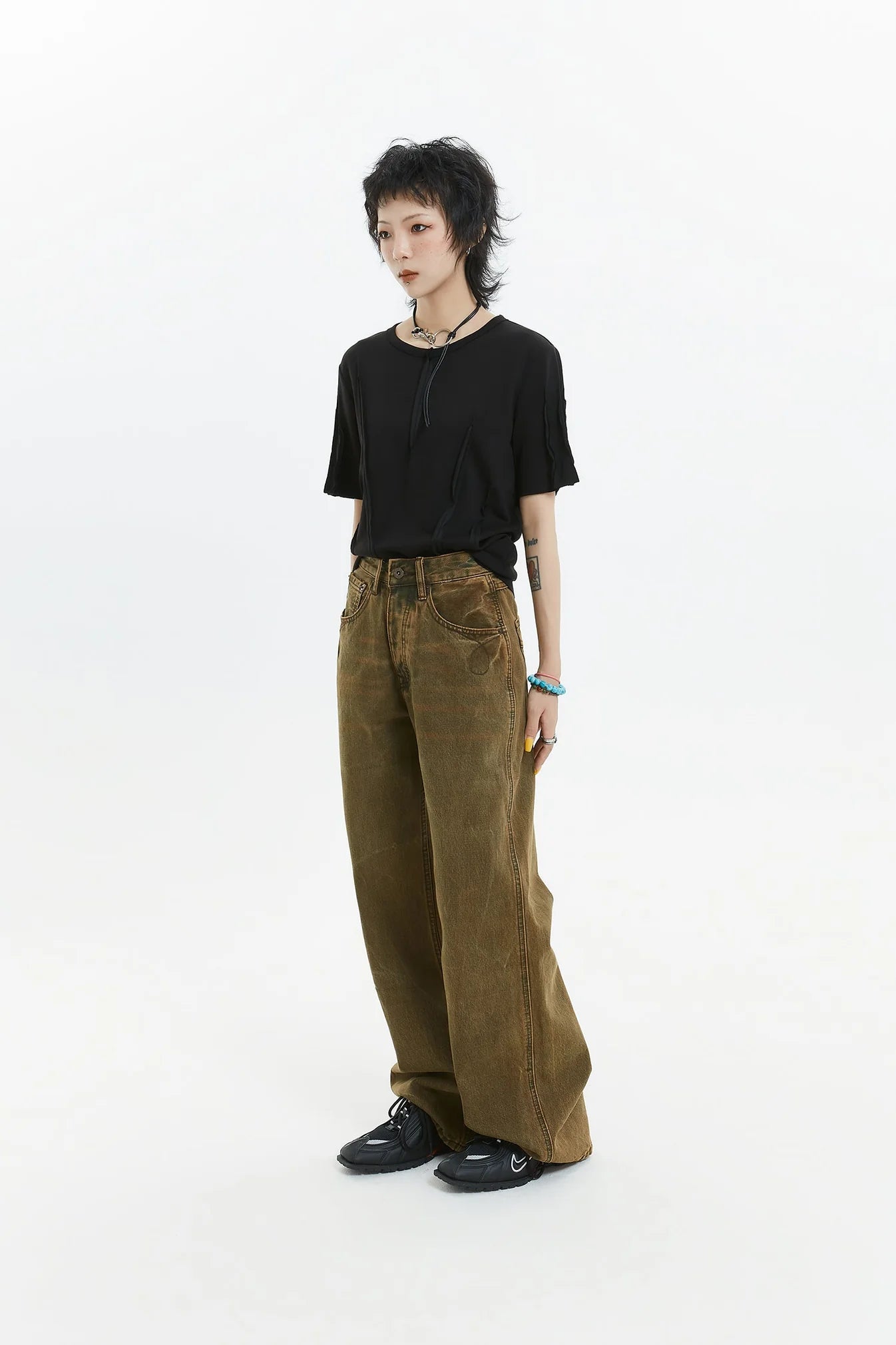 Retro Brown Straight Denim