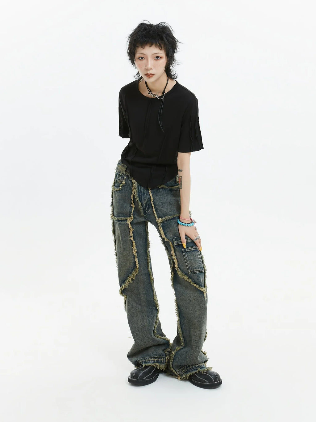 American Retro Fringe Straight Denim