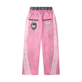 COZY WORLDWIDE ROYAL KNIGHT CLUB WAXED TRACKSUIT PANTS PINK