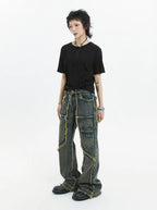 American Retro Fringe Straight Denim