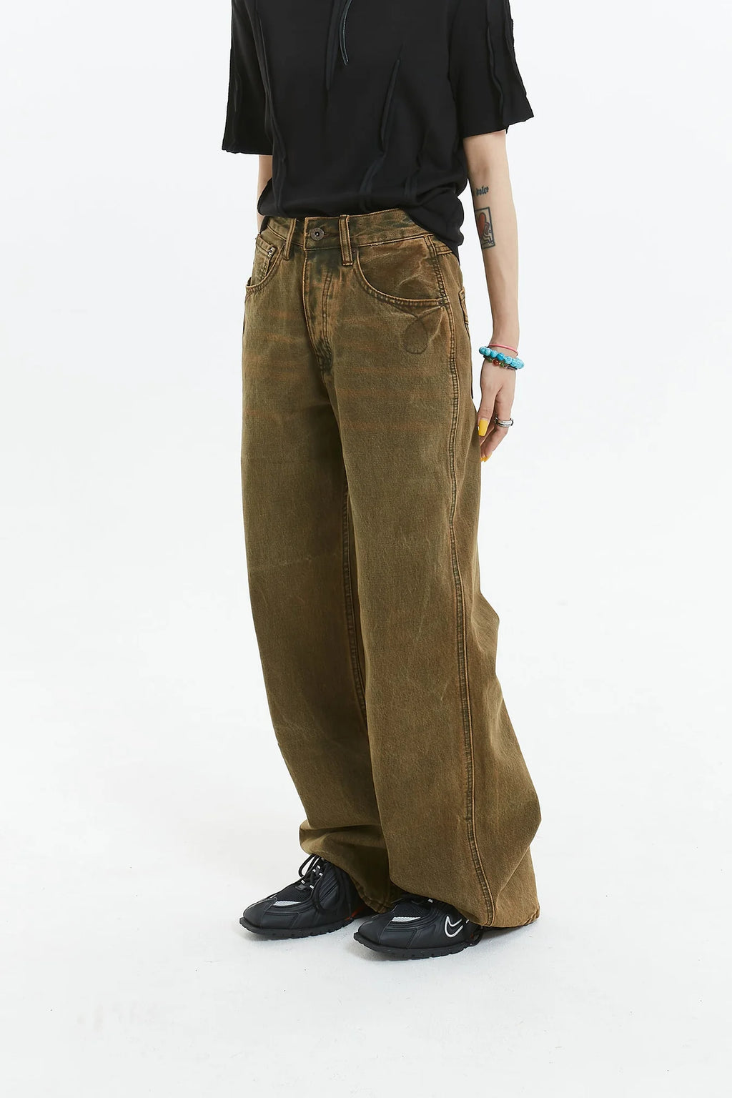 Retro Brown Straight Denim