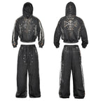 LOSECONTROLEDGE Zip Hoodie&Pants Set Up