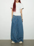 Folding-waist Wide Jeans