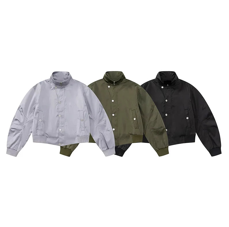 Retro Street Style Stand Collar Jacket