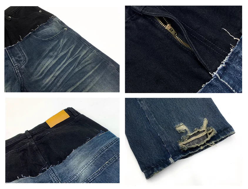 Layered Waist Baggy Denim