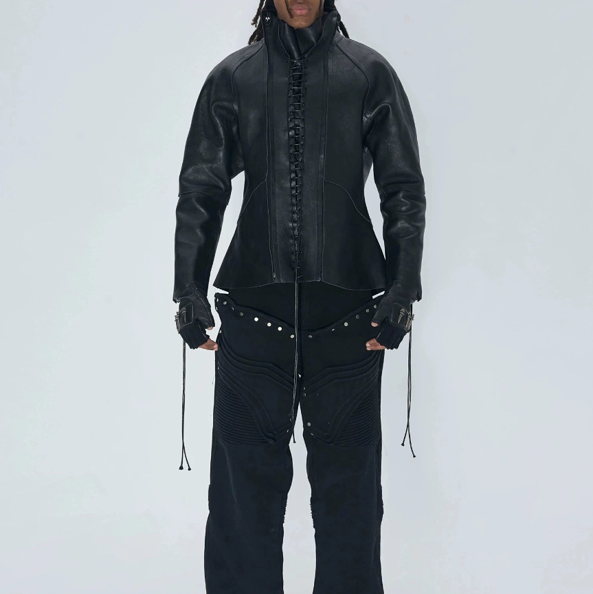 Fourth3ex 25SS Medieval corset leather jacket