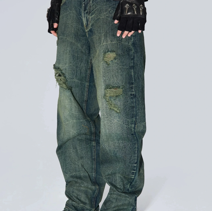 Fourth3ex 25SS Water ripple scimitar jeans