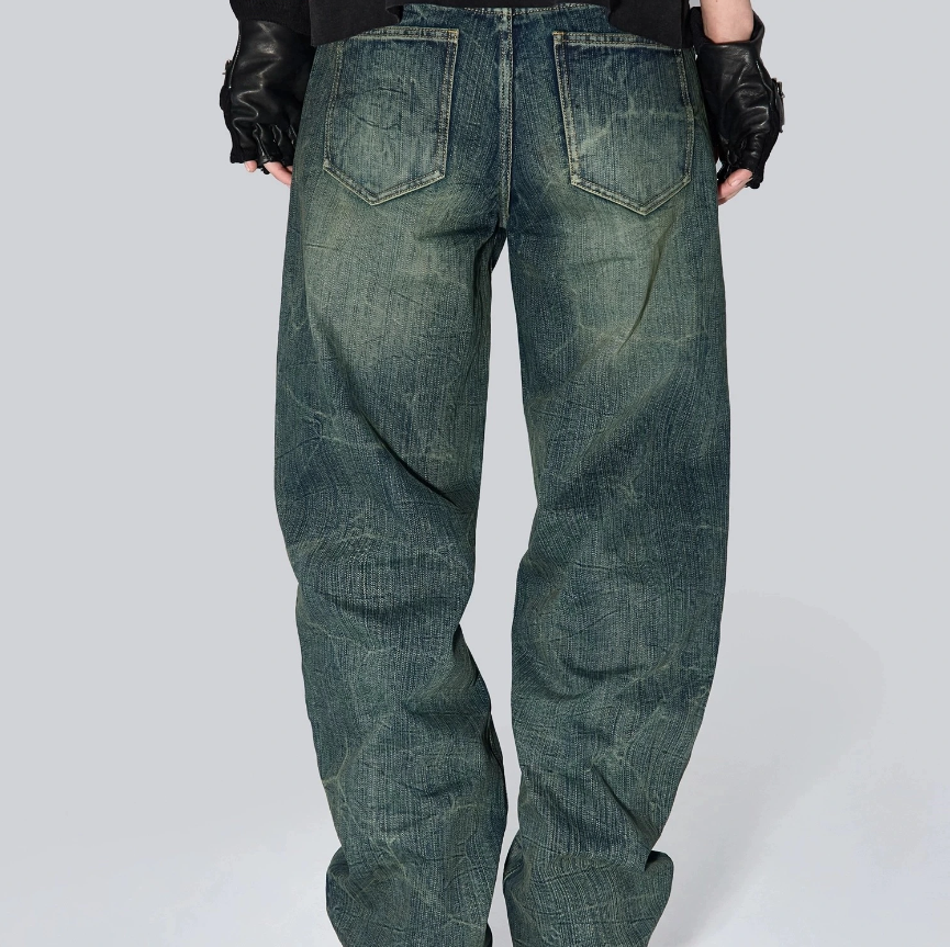 Fourth3ex 25SS Water ripple scimitar jeans