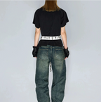 Fourth3ex 25SS Water ripple scimitar jeans