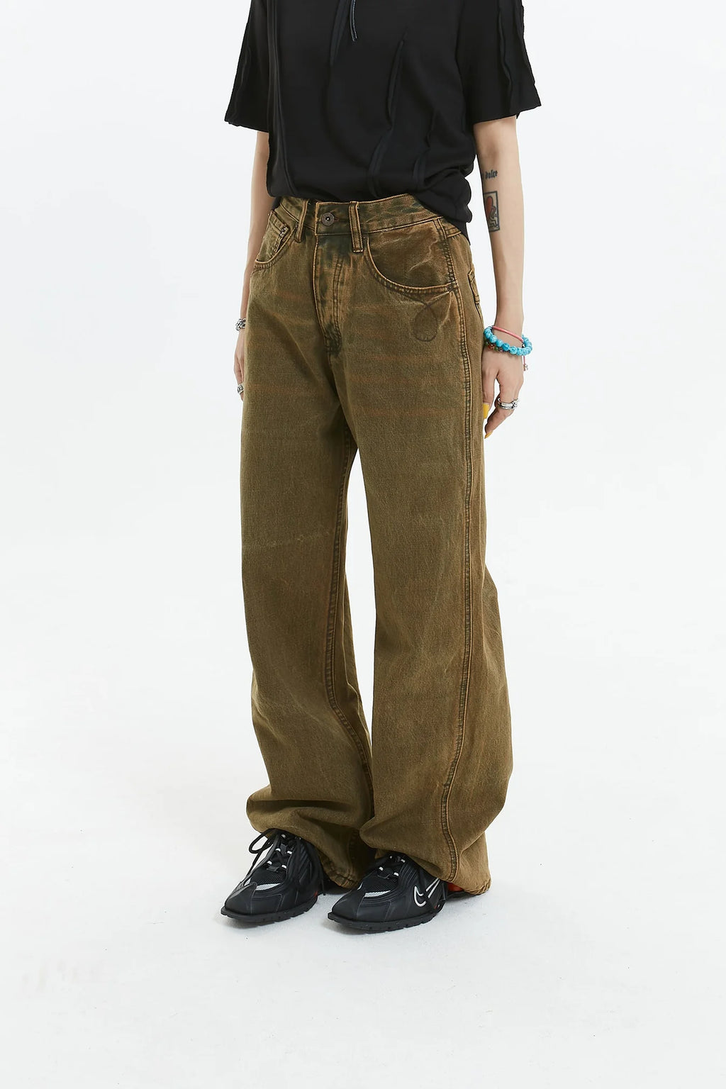 Retro Brown Straight Denim