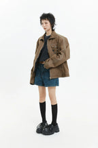 American badge design oversized jacket