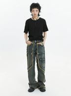 American Retro Fringe Straight Denim
