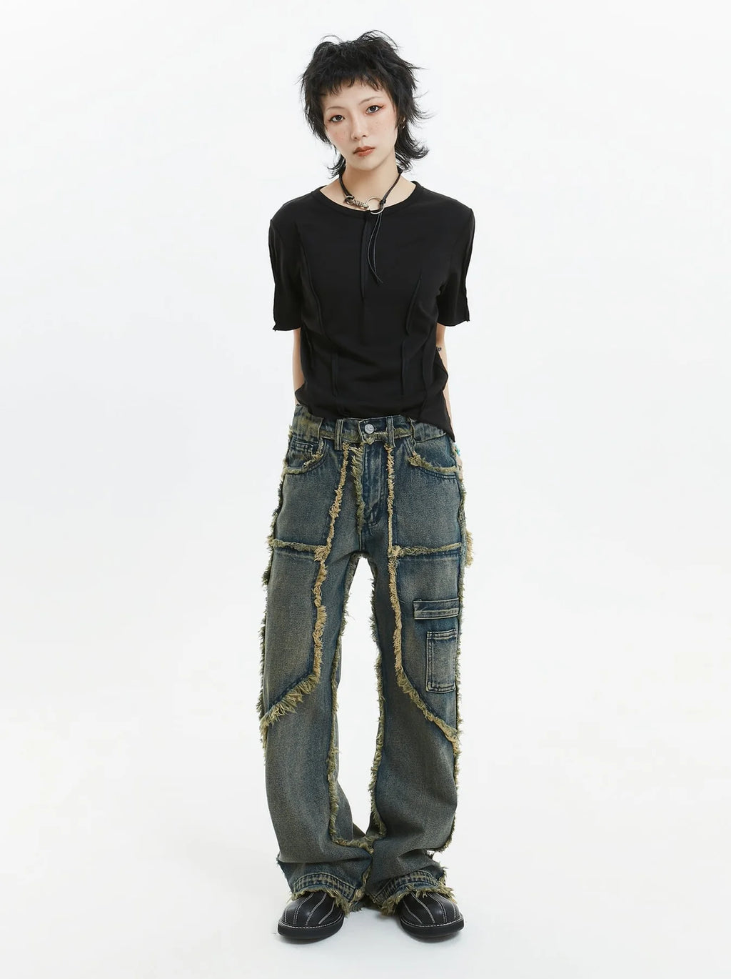 American Retro Fringe Straight Denim