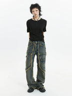 American Retro Fringe Straight Denim