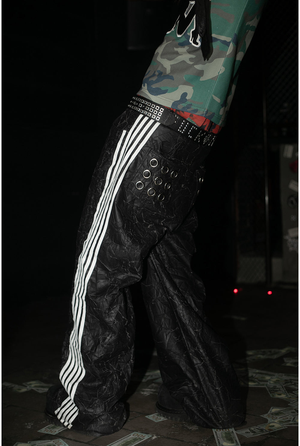 Five-Stripe Crinkled Eyelet Pants FB6845