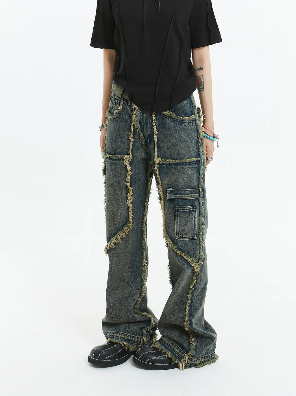American Retro Fringe Straight Denim