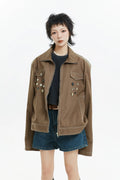 American badge design oversized jacket
