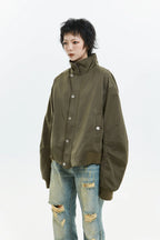 Retro Street Style Stand Collar Jacket