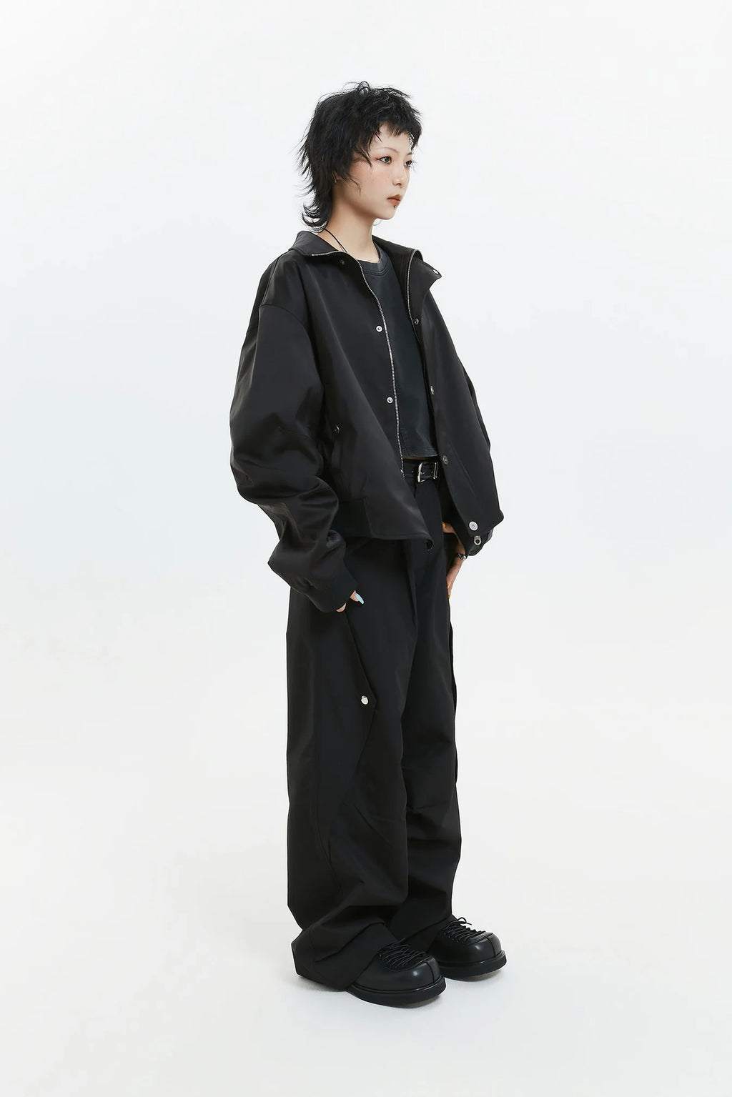 Retro Street Style Stand Collar Jacket