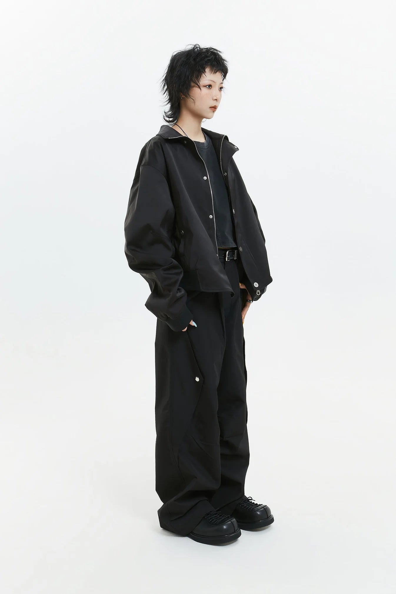 Retro Street Style Stand Collar Jacket