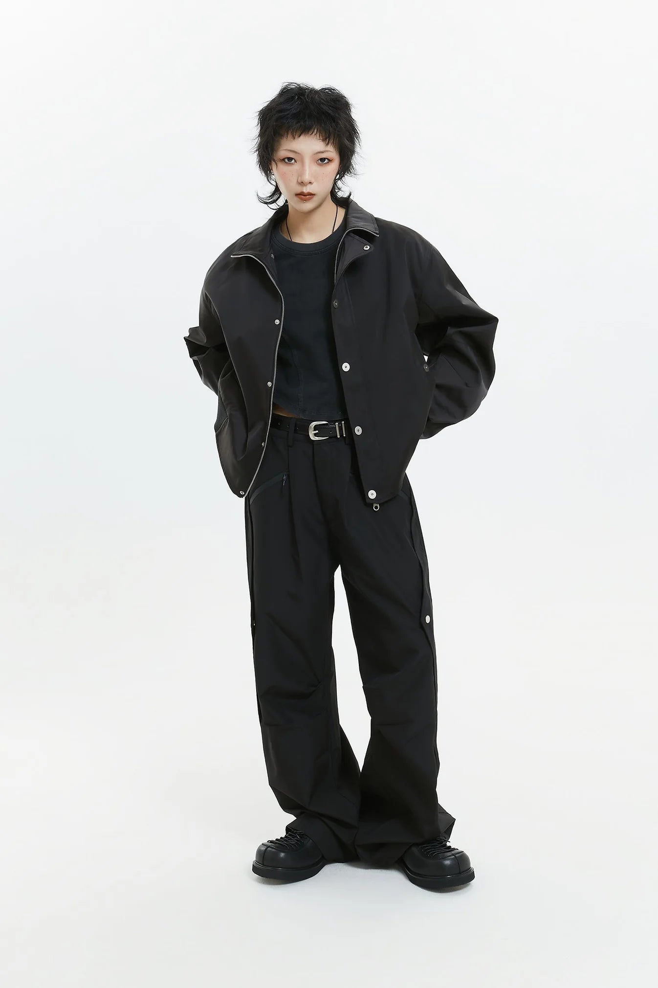 Retro Street Style Stand Collar Jacket