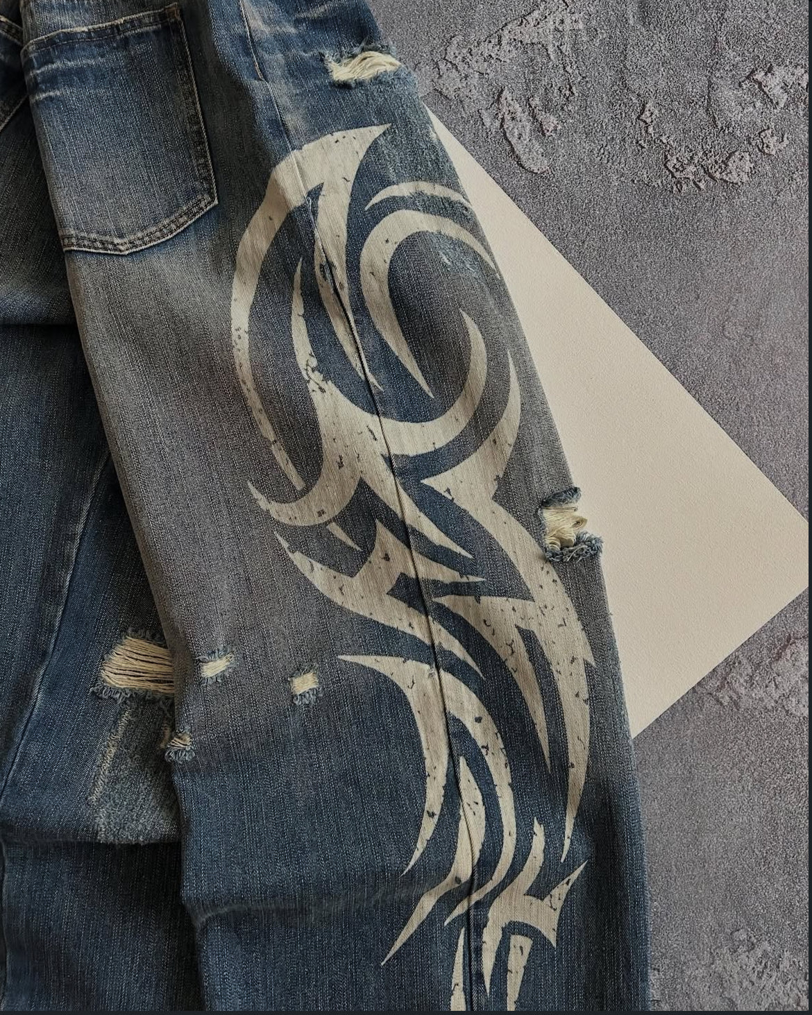 Jaded London Tribal Side-Print Wide-Leg Jeans｜ジェイデッドロンドン トライバル サイドプリント ワイドデニム