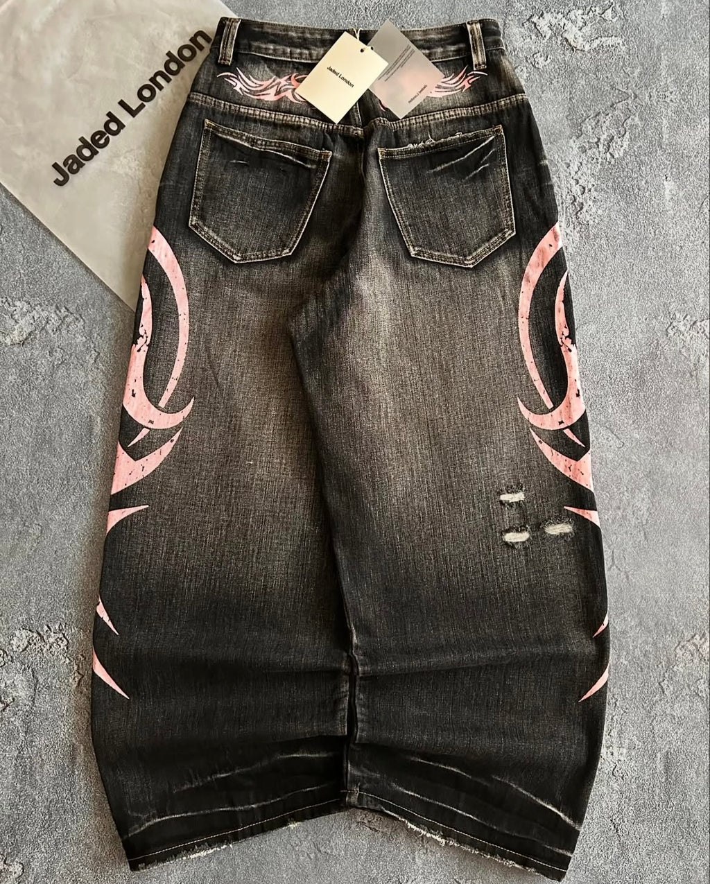 Jaded London Tribal Side-Print Wide-Leg Jeans｜ジェイデッドロンドン トライバル サイドプリント ワイドデニム