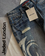 Jaded London Tribal Side-Print Wide-Leg Jeans｜ジェイデッドロンドン トライバル サイドプリント ワイドデニム