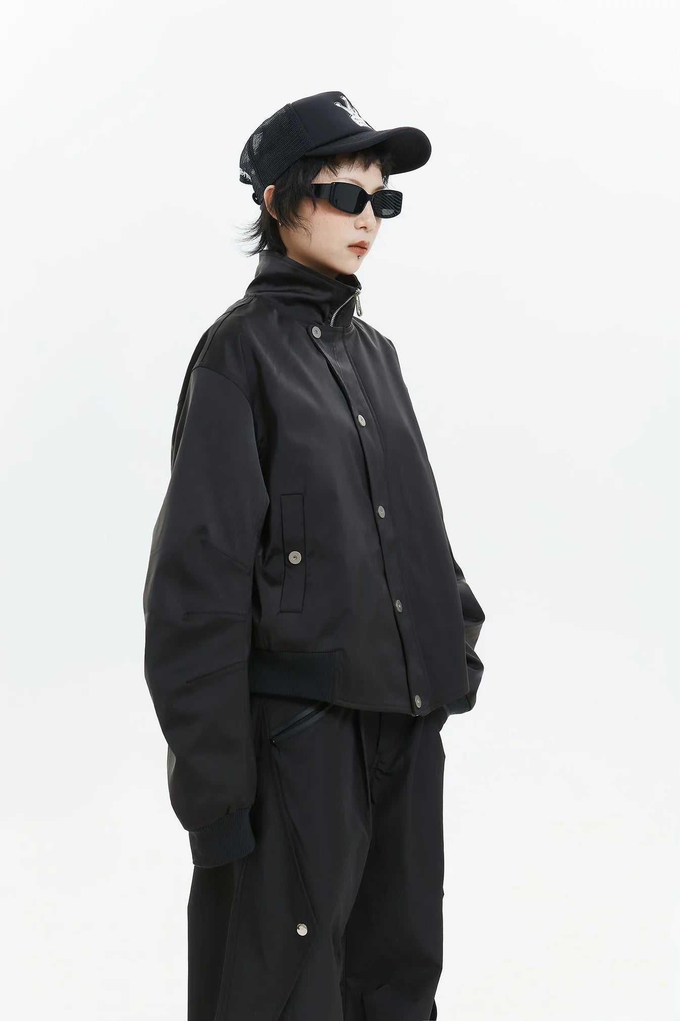 Retro Street Style Stand Collar Jacket