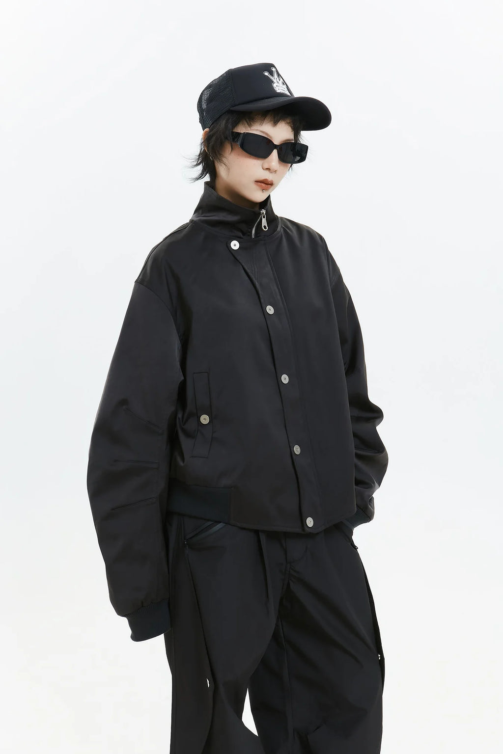 Retro Street Style Stand Collar Jacket