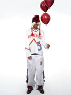 Two Tone Double Waist Wide Leg Pants FB9864