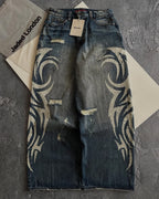 Jaded London Tribal Side-Print Wide-Leg Jeans｜ジェイデッドロンドン トライバル サイドプリント ワイドデニム