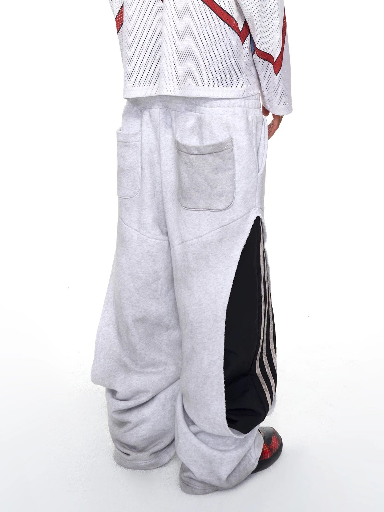 Two Tone Double Waist Wide Leg Pants FB9864