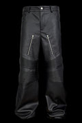 [99CLUB]Biker-Inspired Textured Leather Pants