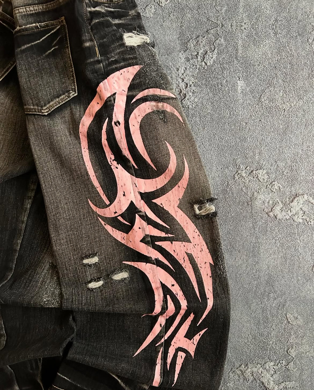 Jaded London Tribal Side-Print Wide-Leg Jeans｜ジェイデッドロンドン トライバル サイドプリント ワイドデニム