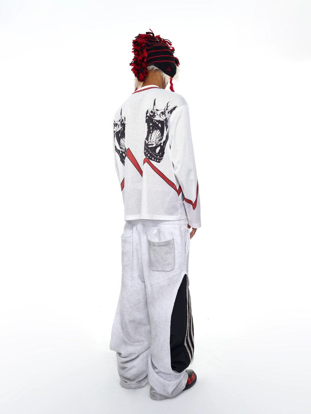 Two Tone Double Waist Wide Leg Pants FB9864