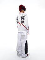 Two Tone Double Waist Wide Leg Pants FB9864