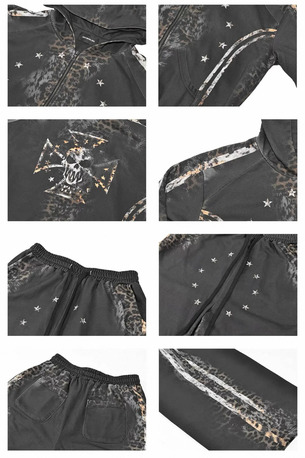 LOSECONTROLEDGE Zip Hoodie&Pants Set Up